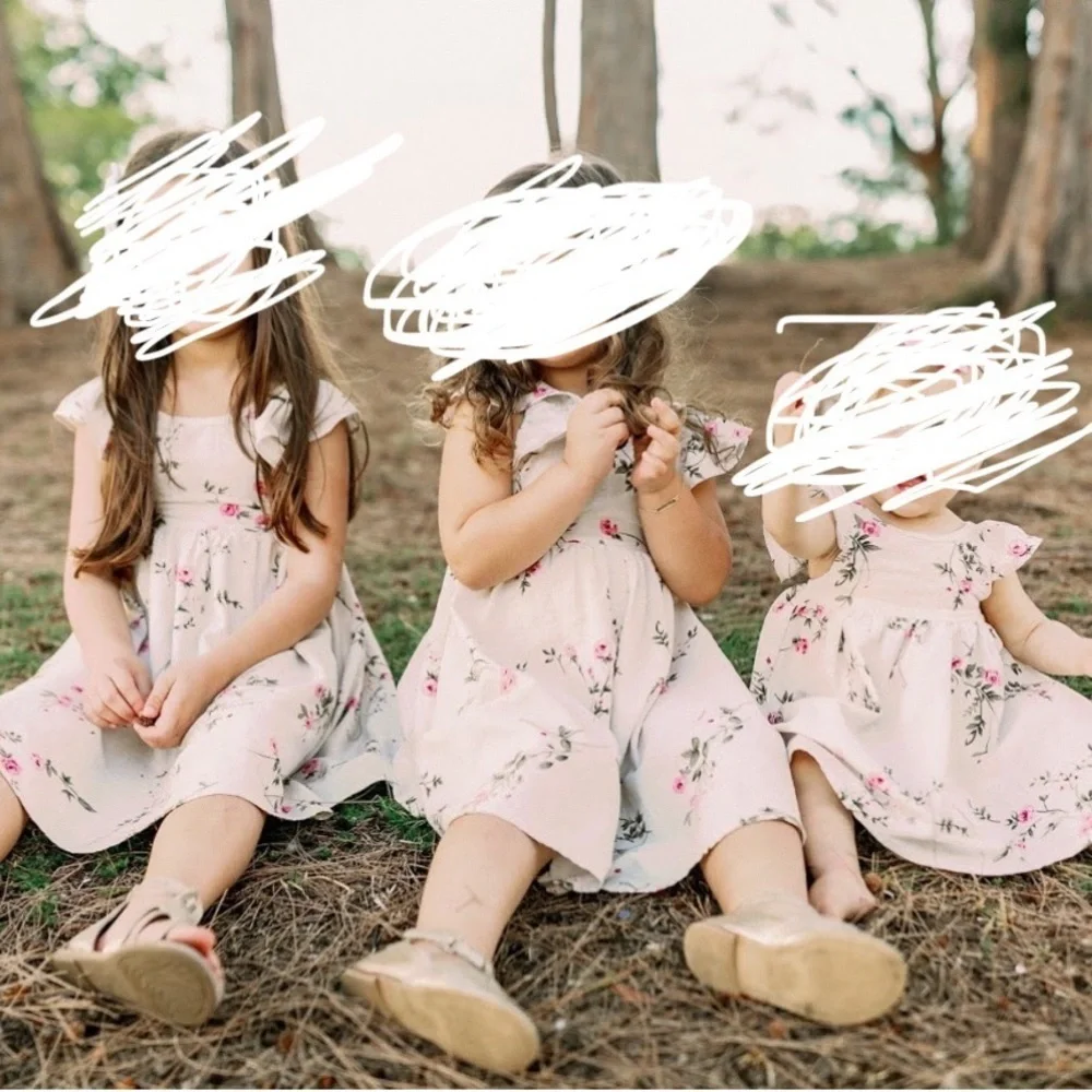 Floral toddler Dress with Ruffled Sleeves